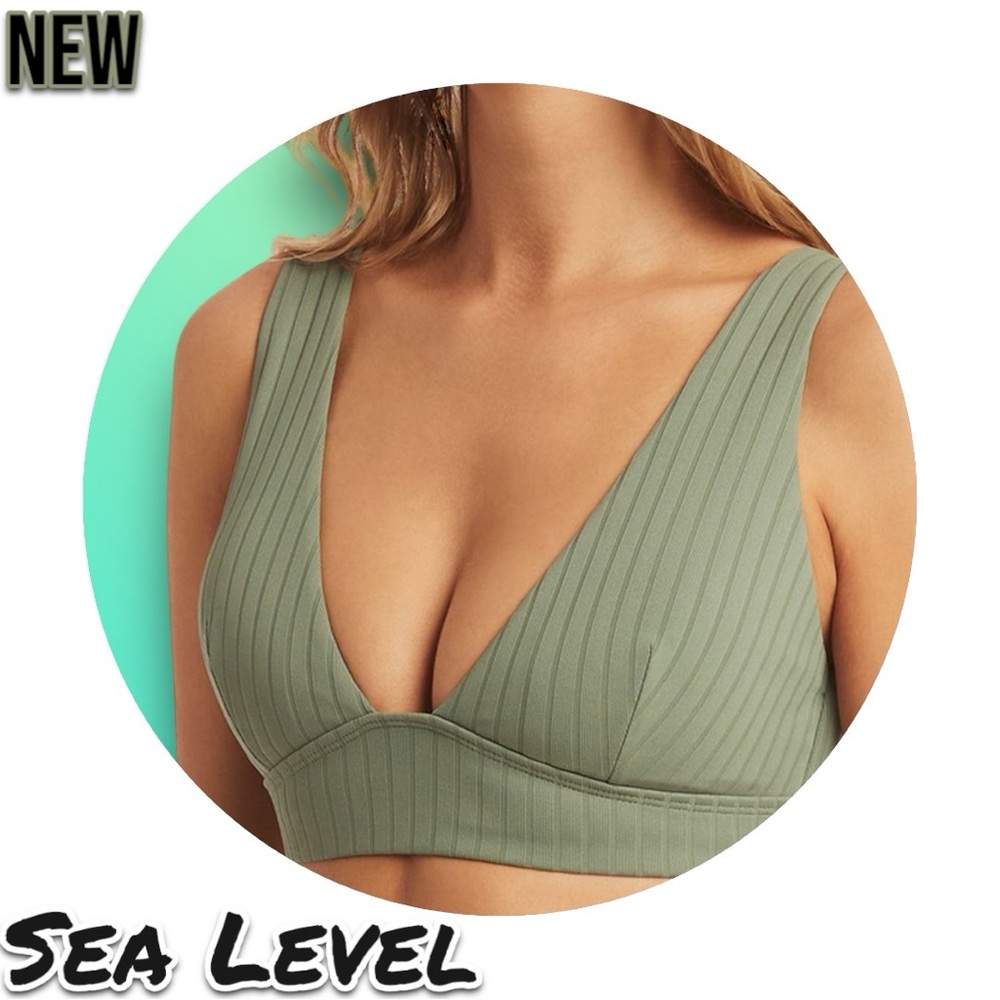 New NWT Women's Sea Level Vesper Longline Triangle Bikini Top Swimsuit
